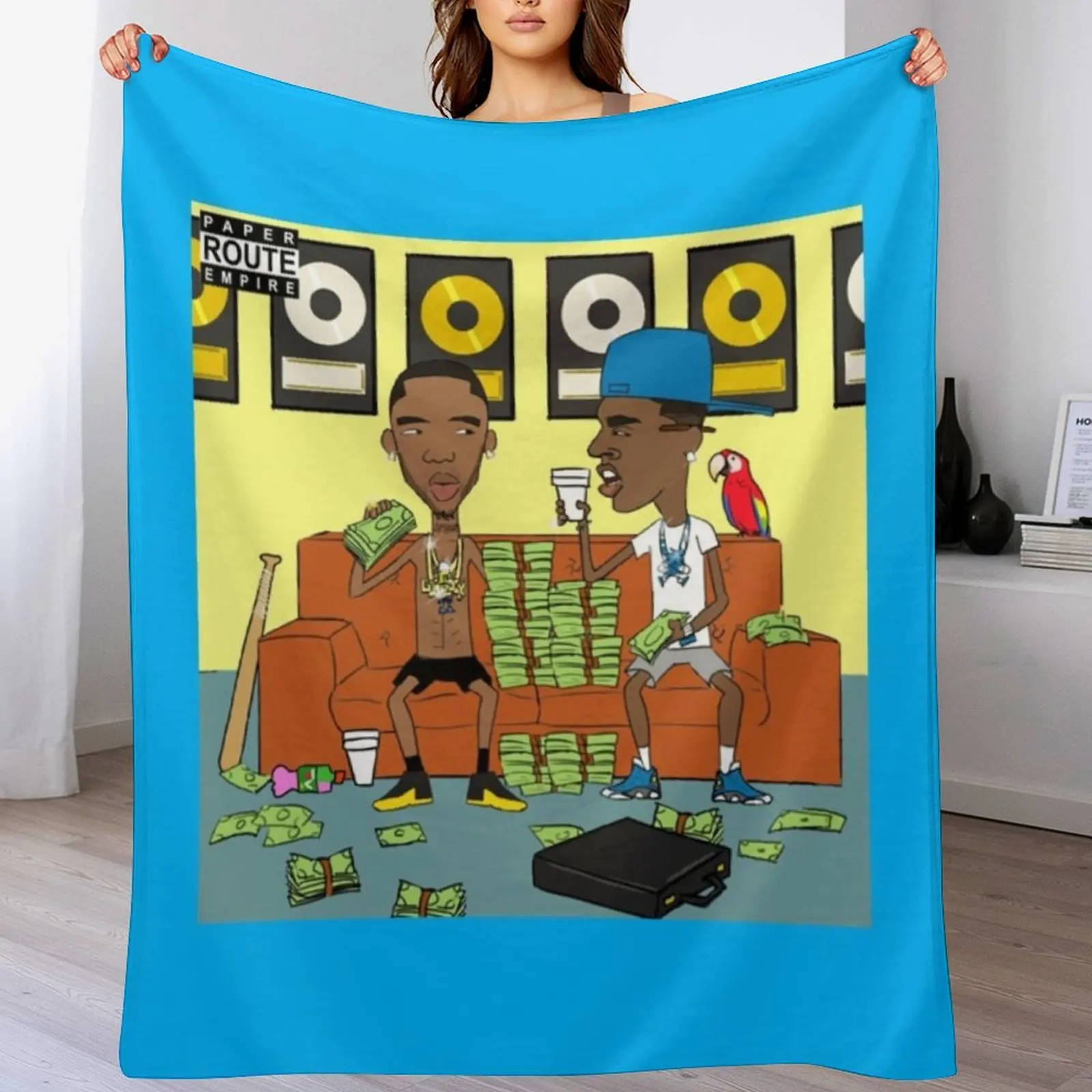 

Paper Route Empire Throw Blanket Sleeping Bag Plaid on the sofa Plaid Designers Blankets