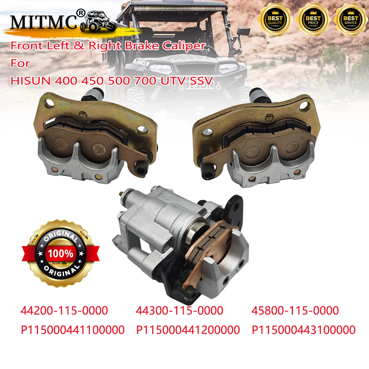 

Front Brake Caliper And Parking Brake Assy Kit For Hisun 400 450 500 700 UTV 45800-115-0000 44200-115-0000 44300-115-0000