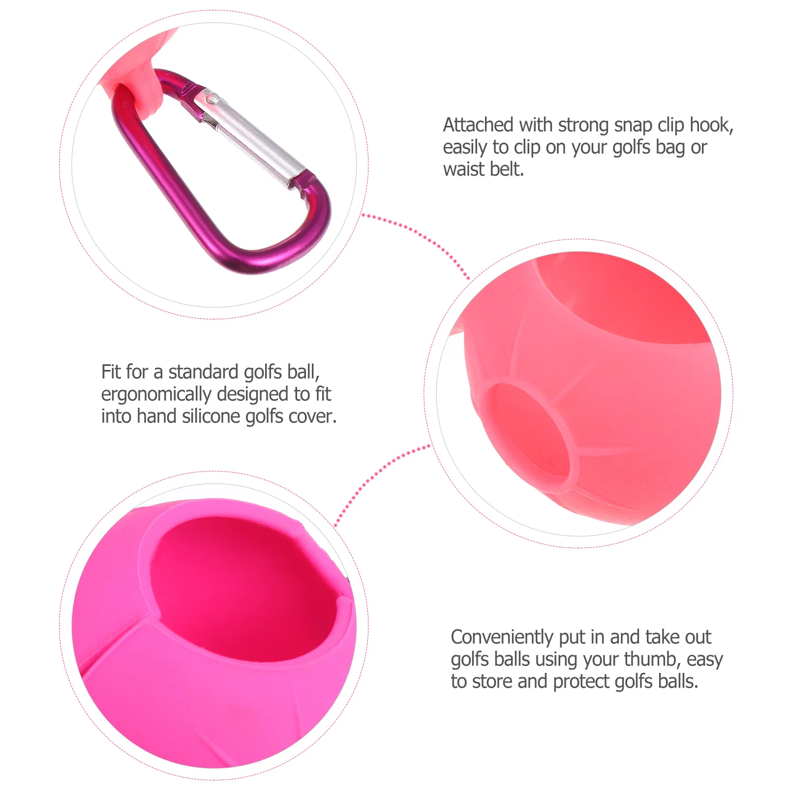 

2Pcs Golf Ball Protection Carrier Ergonomically Designed Thumb Access Easy to Use Clip Golfs Balls Sleeve Golfs Ball Holders