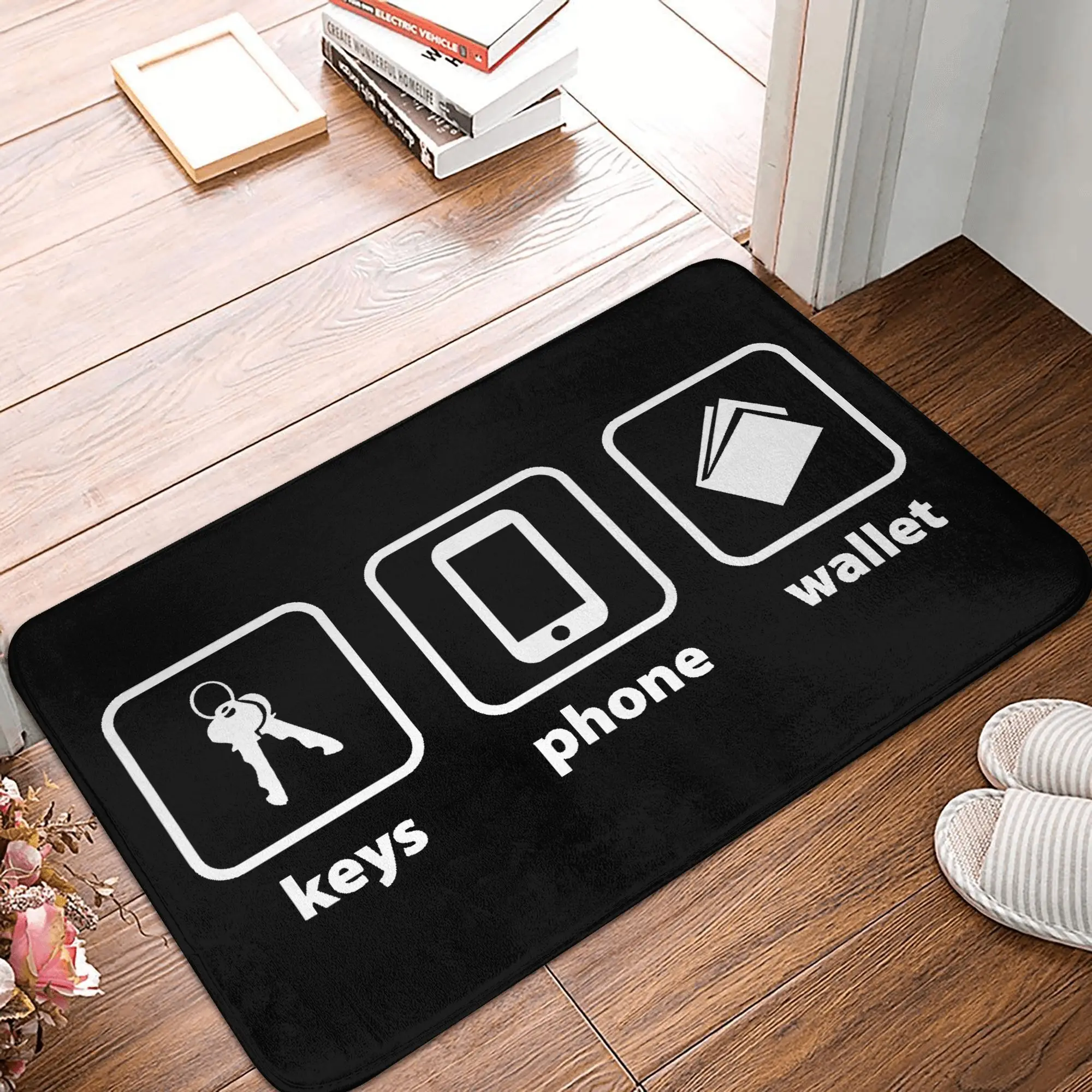 Doormat Keys Phone Wallet  Rug Dailyfloor  Entry Porch Home Decorative Carpet Housewarming Decor for Urban Apartment Entryway