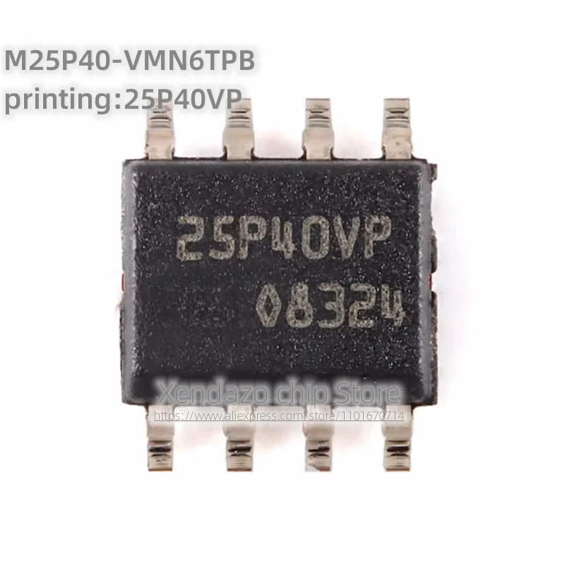 Original Genuine Serial Flash Embedded Memory Chip, M25P40-VMN6TPB, Impressão 25P40VP SOP-8, 4MB, 10pcs por lote