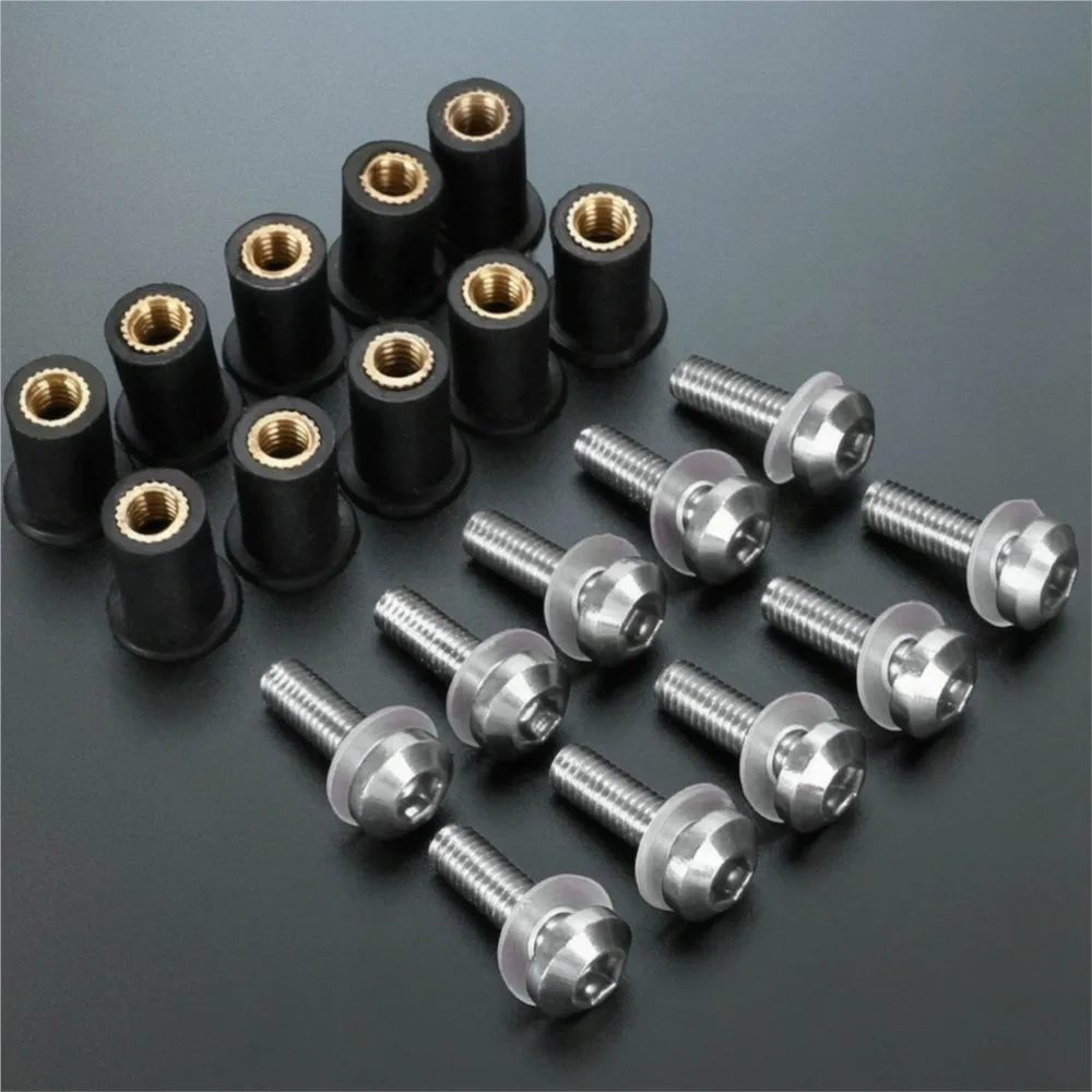 FOR BMW F900R F900XR G310GS G310R F800GS F850GS F650CS F650GS F650ST 5mm Windscreen Windshield Bolts Screw Fastener Nuts 10PCS