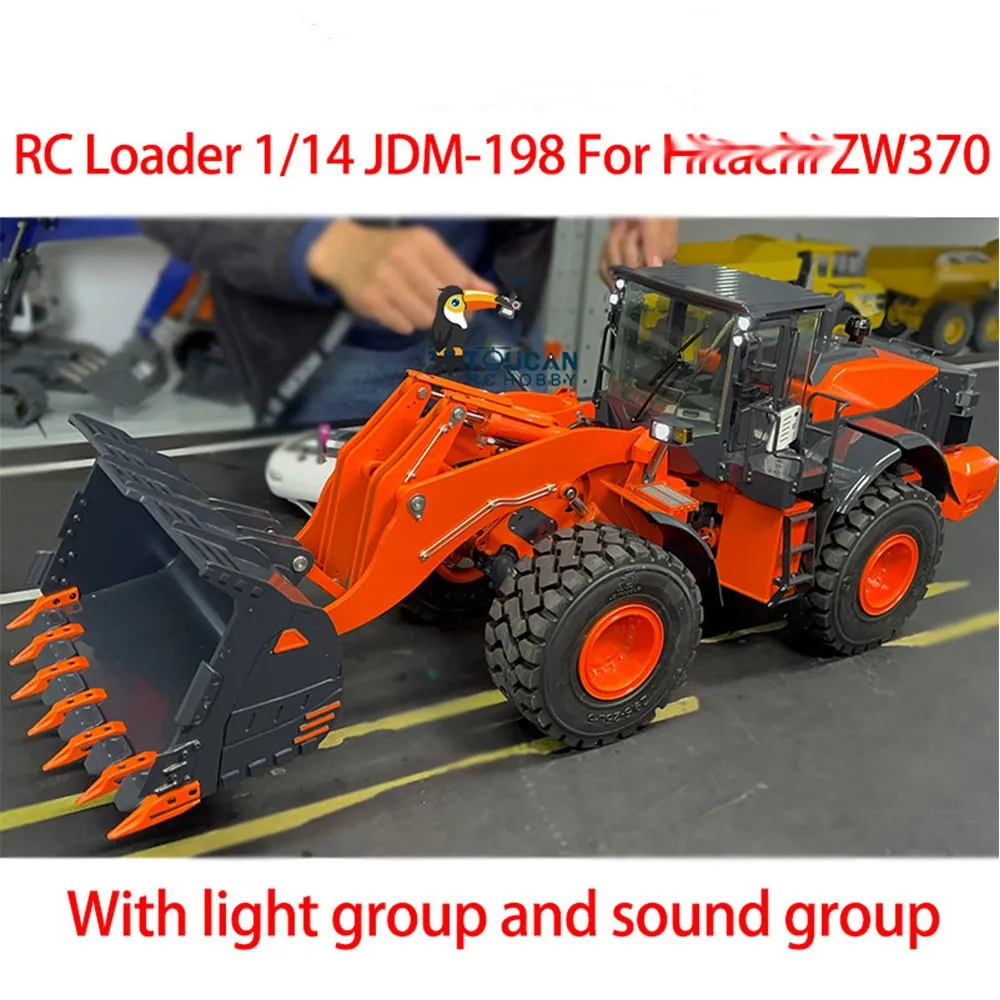 In Stock JDMODEL 198 1/14 ZW370 RC Loader Wheeled Hydraulic Remote Model W/ Sound Light System Flysky i6s DIY Parts Trucks Car