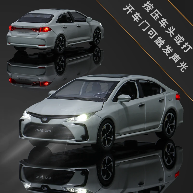 1:32 Toyota Corolla coche de aleación híbrido Diecasts y vehículos de juguete modelo de coche sonido y luz coche extraíble juguetes para niños regalos