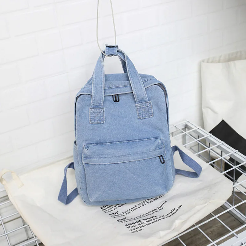 Sac à dos en denim délavé pour femme, style universitaire artistique, niche classique, sensation haut de gamme, grande capacité, décontracté et polyvalent