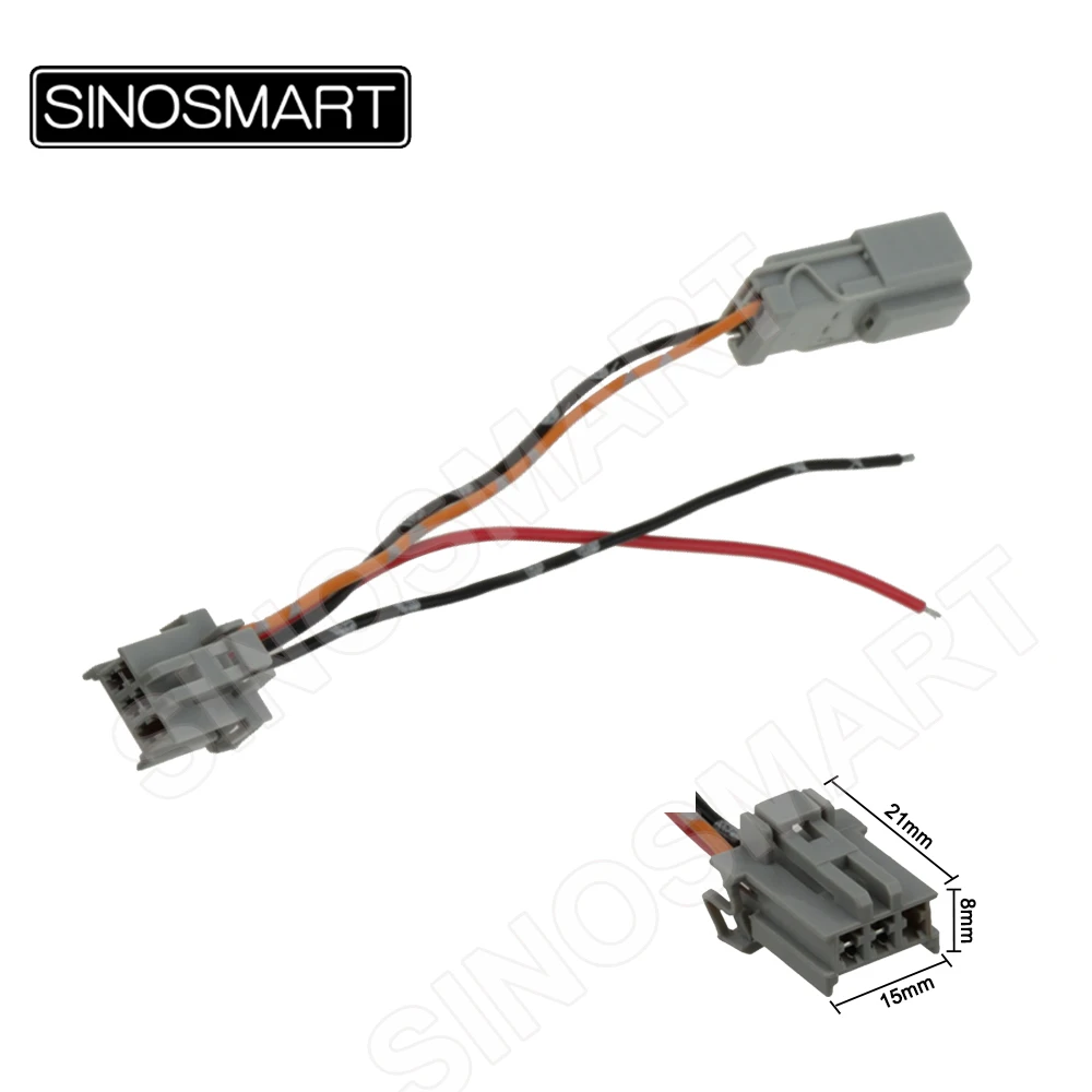 SINOSMART Reverse Light 12V Power Extraction Cable for Honda XR-V CR-V | 2PIN 3PIN Options | Reverse Camera Supply C2 C3