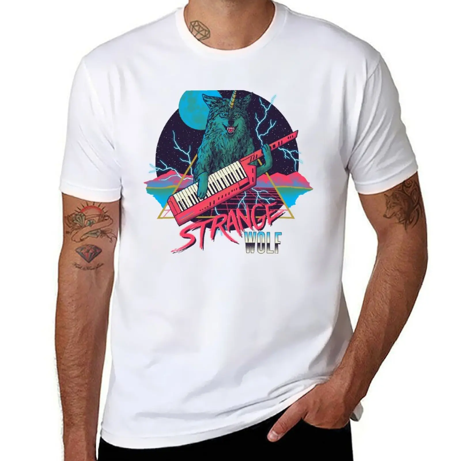 

Strange Wolf T-Shirt man t shirts graphic t shirt men 100% cotton luxury brand T-Shirt