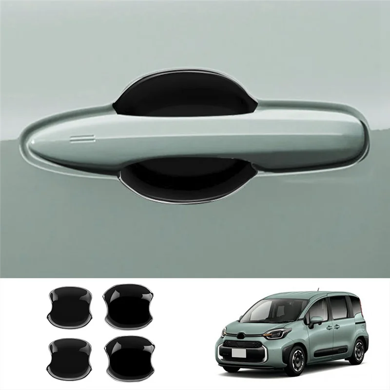 Car Gloss Black Door Handle Bowl Cover Cavity Trim Insert Catch Molding Garnish for Toyota SIENTA 10 Series 2022 2023