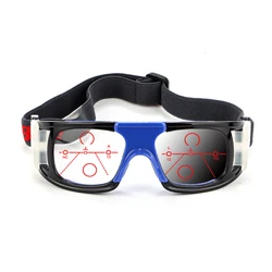 Black and Blue Oversized Anti-Impact Shockproof Sport Photochromic Progressive Multifocal Reading Glasses Add 75 to Add 400