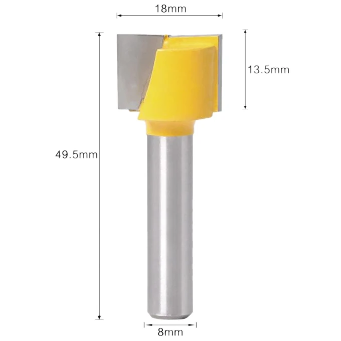 8mm Shank Cutting Diameter 16 18 20 22 25mm Wood Milling Plaining Cutter Woodworking Router Bits for Carving Engraving Machine