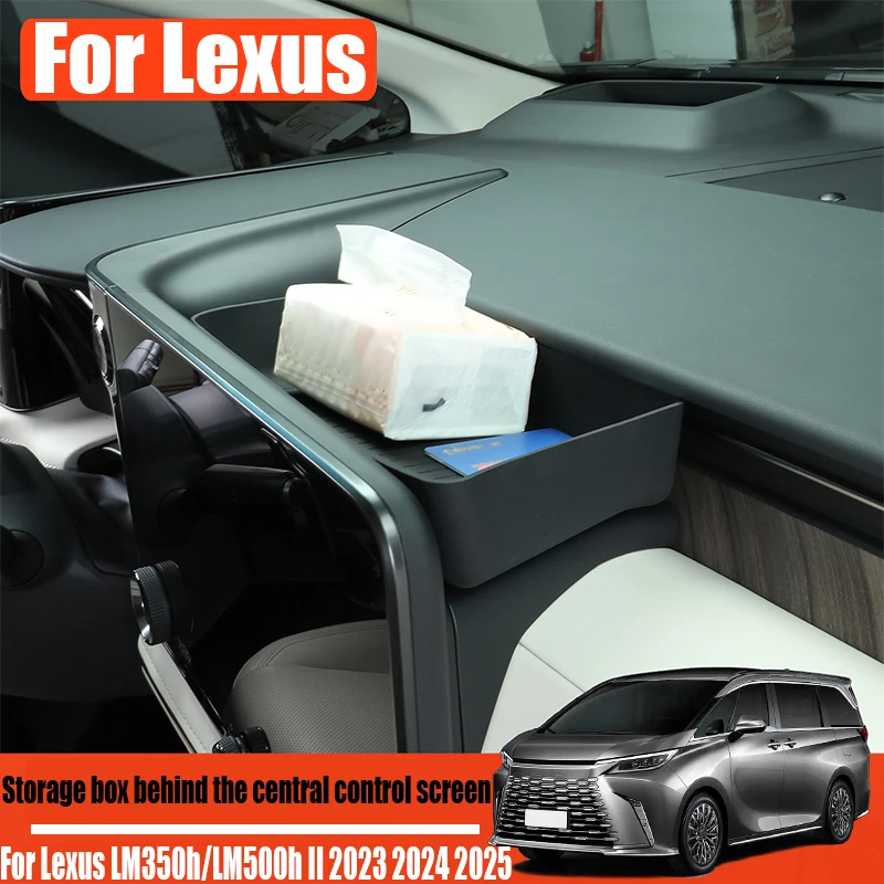 Silicone storage box behind the central control screen car storage modification parts For Lexus LM350h/LM500h II 2023 2024 2025