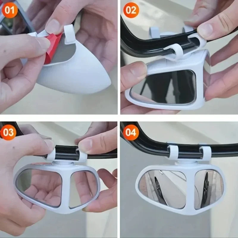 Универсальные антибликовые автомобильные боковые зеркала 360° °   Вращающаяся и легкая установка с зажимом для повышенной безопасности вождения