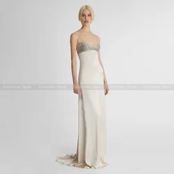 No Returns! High-end lightweight luxury heavy duty dress skirt women bridal engagement party niche splicing halter long dresses