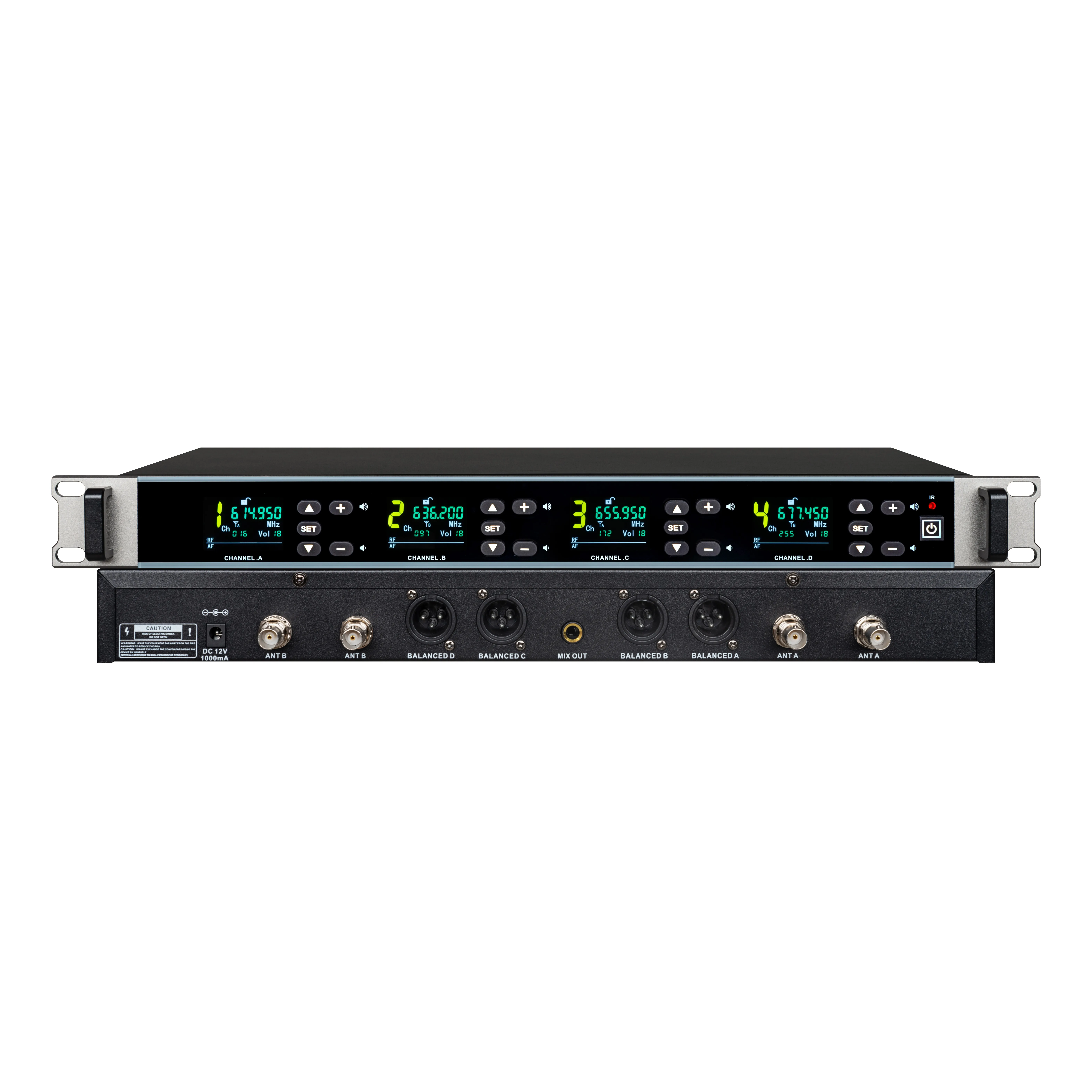ACS-4004 Professional Handheld Transmitter 4 Channel UHF Wireless Dynamic Microphone Studio With Receiver for Stage KTV Show