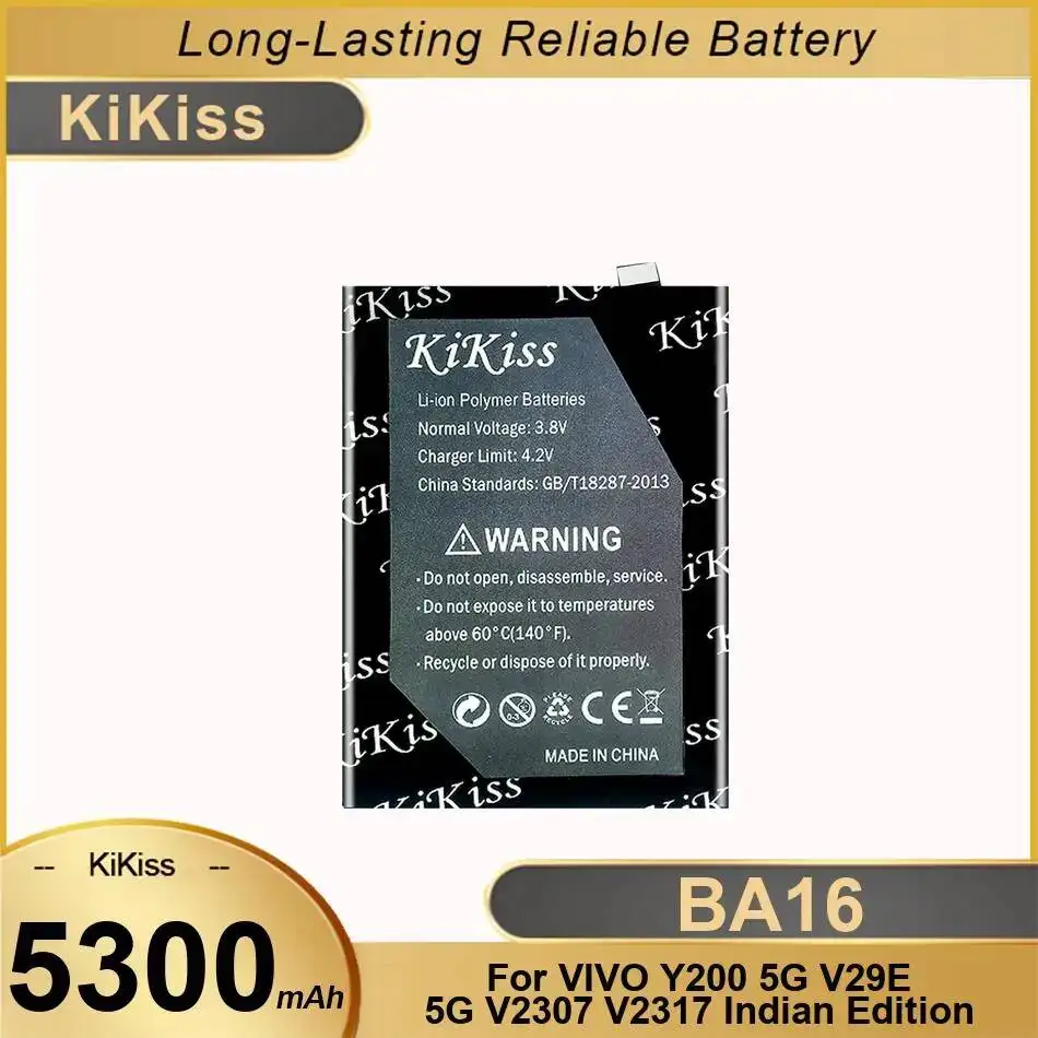 

For Vivo Y200 5G V29E V2307 V2317 Indian Edition BA16 Reliable Replacement 5300Mah Mobile Phone Battery
