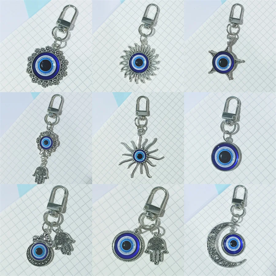 Mal yeux Hamasa main faveur de fête sac à dos porte-clés mignon dessin animé Fatima porte-clés adapté aux prix fête d'anniversaire