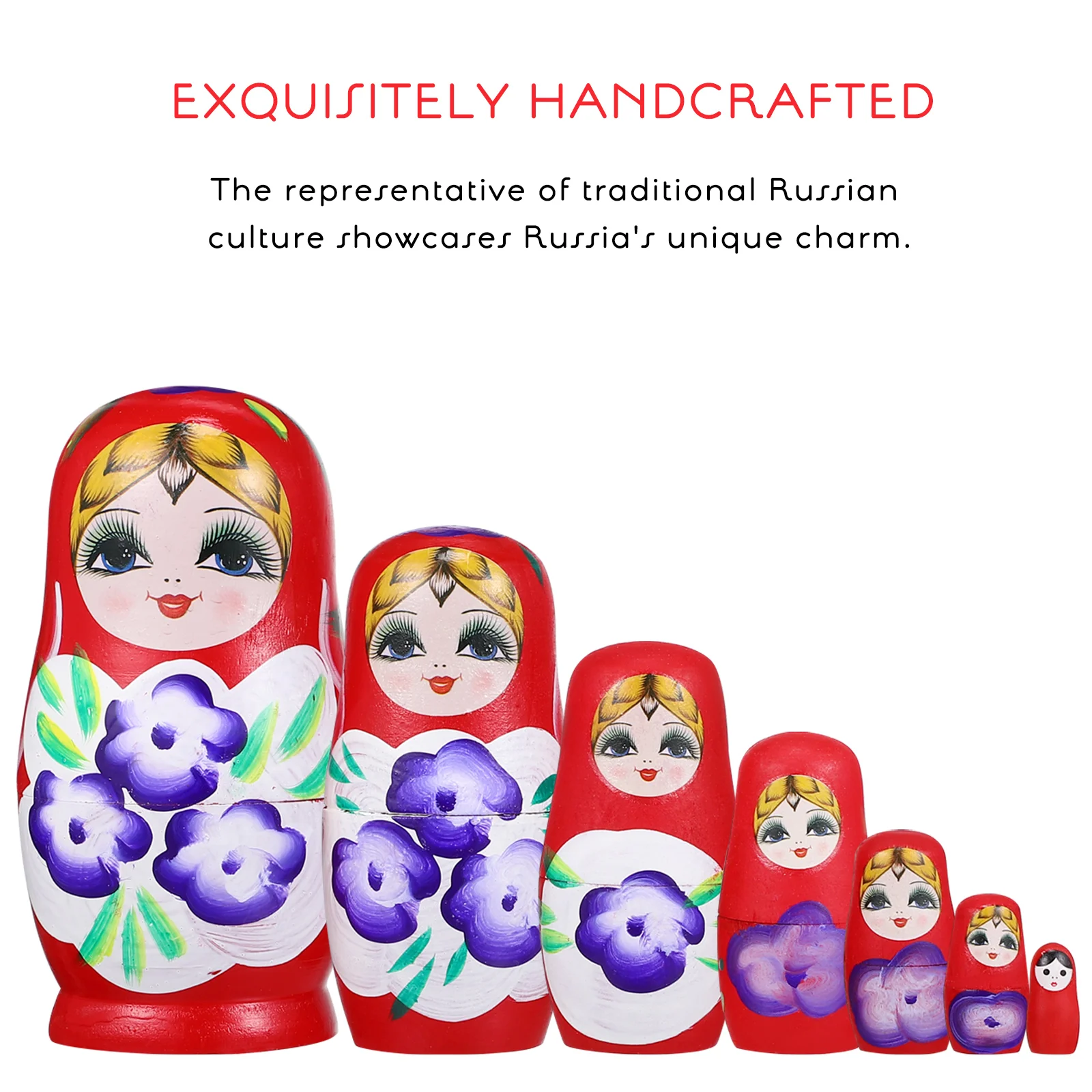 7 ชิ้นเดสก์ท็อปน้ํามันเจ็ดชั้น Matryoshka ตุ๊กตาของเล่นเด็ก Lotus Tree ตกแต่งบ้าน