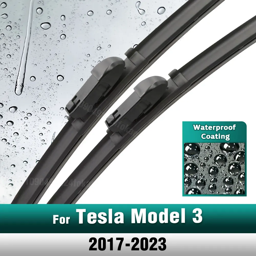 Silicone & rubber  Front Wiper Blades Set For Tesla Model 3 2017 - 2023 Windshield Windscreen Window Brush 26