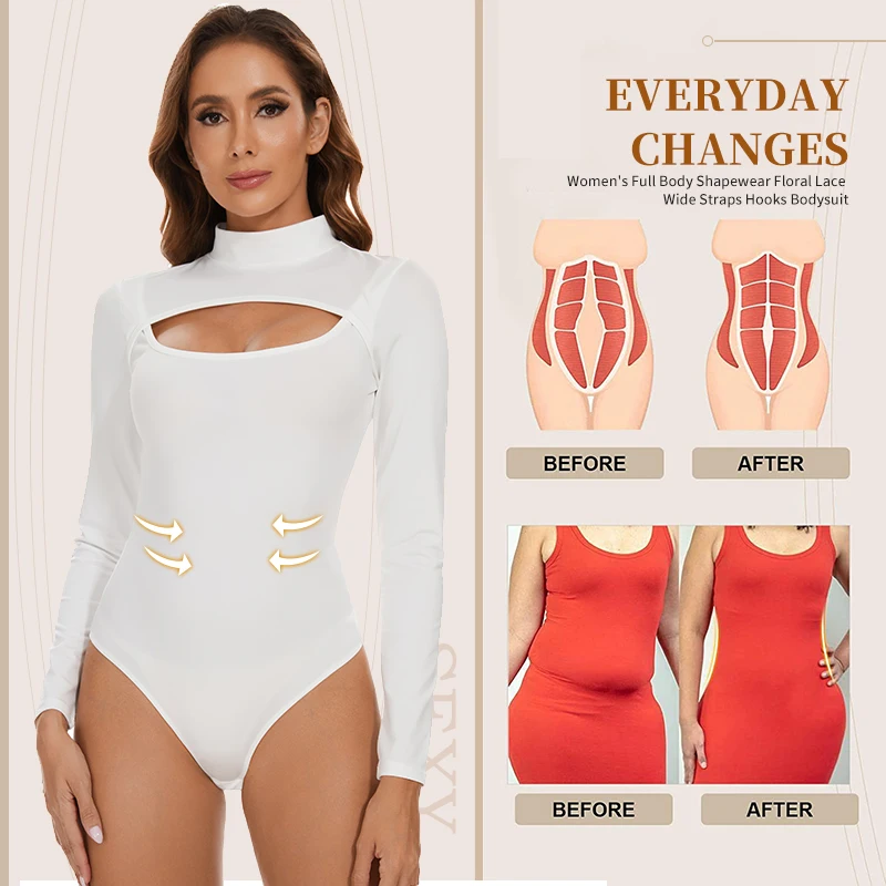 New High Collar Shapewear Corset Sexy Open Pore Bodysuits for women Tummy Control Body Shaper Slimming One-Piece Bodysuit