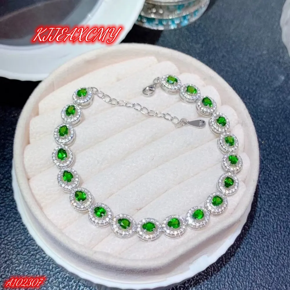 

KJJEAXCMY Brand Boutique Women's Bracelet Jewelry 925 Sterling Silver Natural Diopside Gem Girl