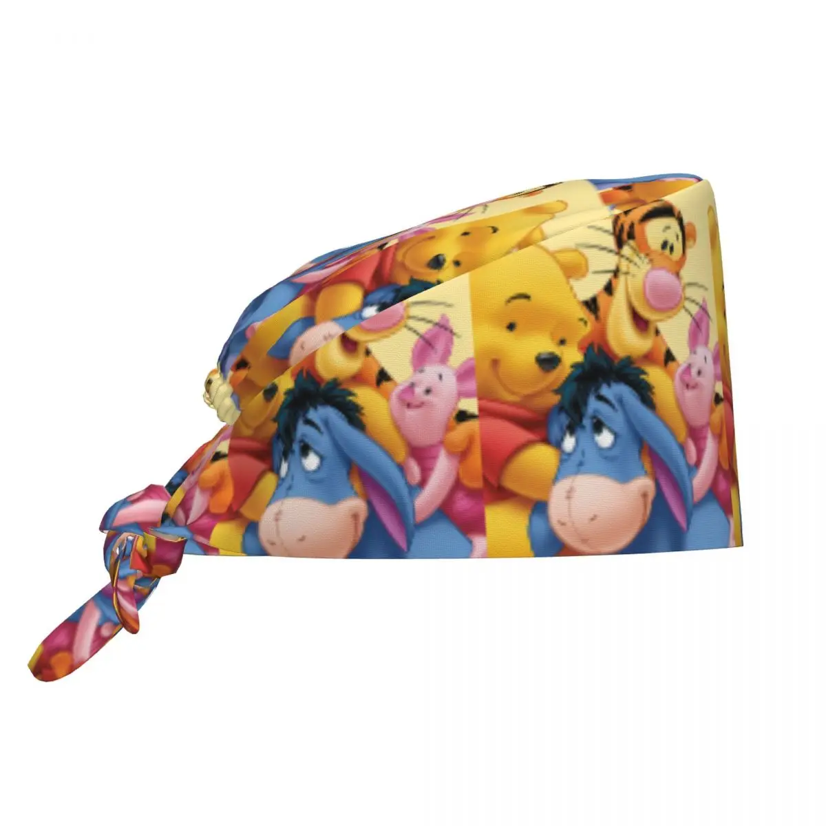Eeyore Collage Winnie The Pooh gorra exfoliante Vintage laboratorio cirujano gorras quirúrgicas mujeres cuidado de mascotas enfermería sombreros de trabajo gorra