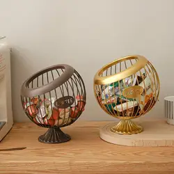 Creative Fruit Basket Iron Coffee Capsule Organizer Blue Snack Dried Fruit Storage Diagonal Basket Household Goods