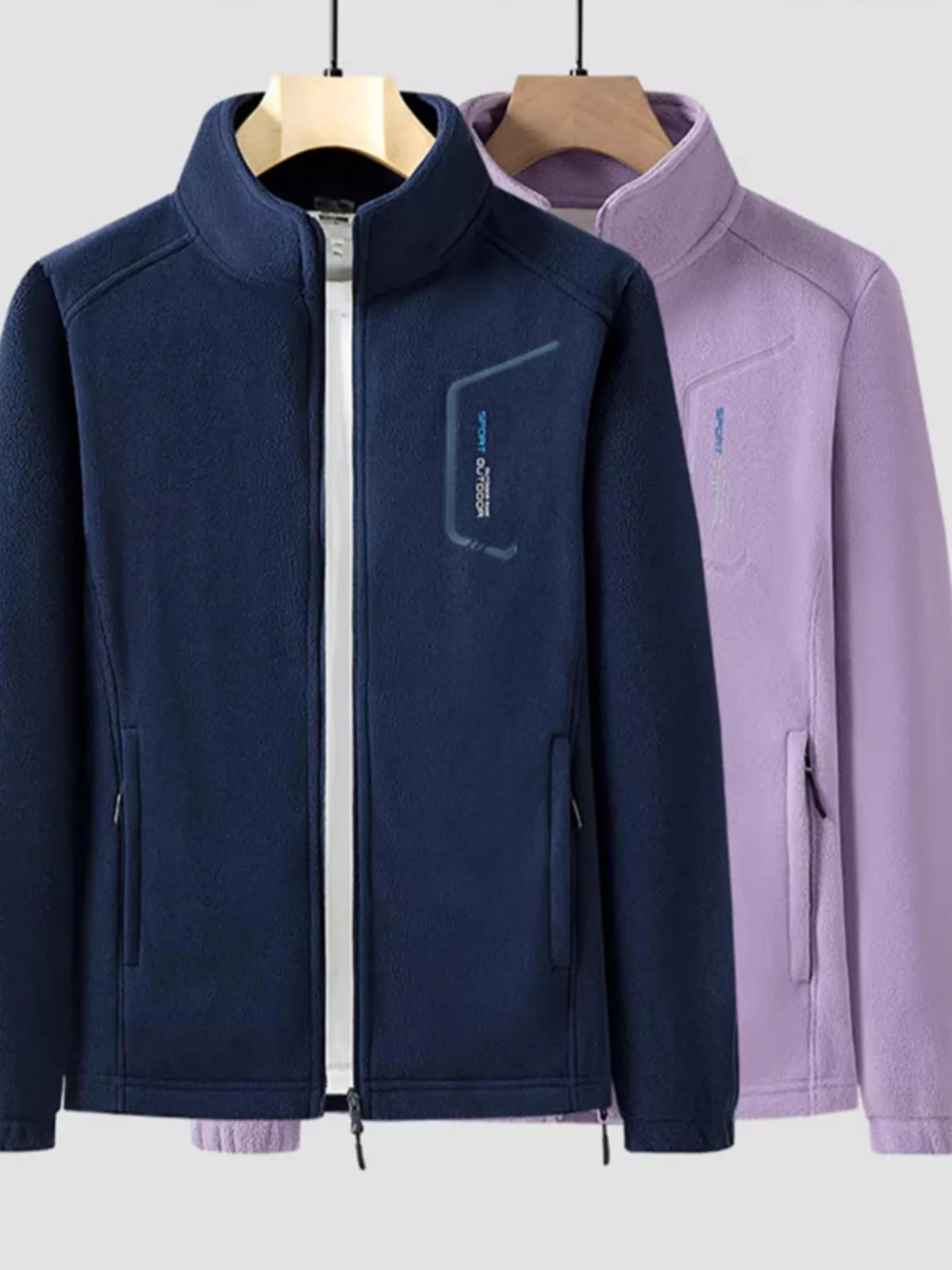 

Outdoor Thiened Single Layer Fce Jaet Men's Women's Hiking Jaet Breathable Warm Polyester Youth Faion Winter Coat