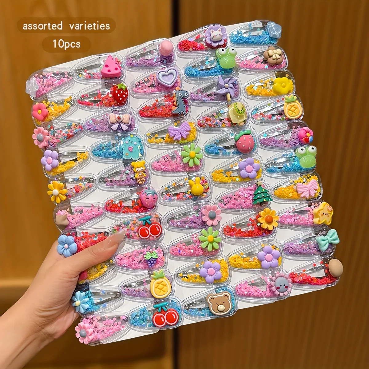 4/8 Stück bezaubernde Glitzer-Seitenclips für Kinder. Geeignet für geflochtene Frisuren und designinspirierte Haarnadel-Sets. – Detail 3