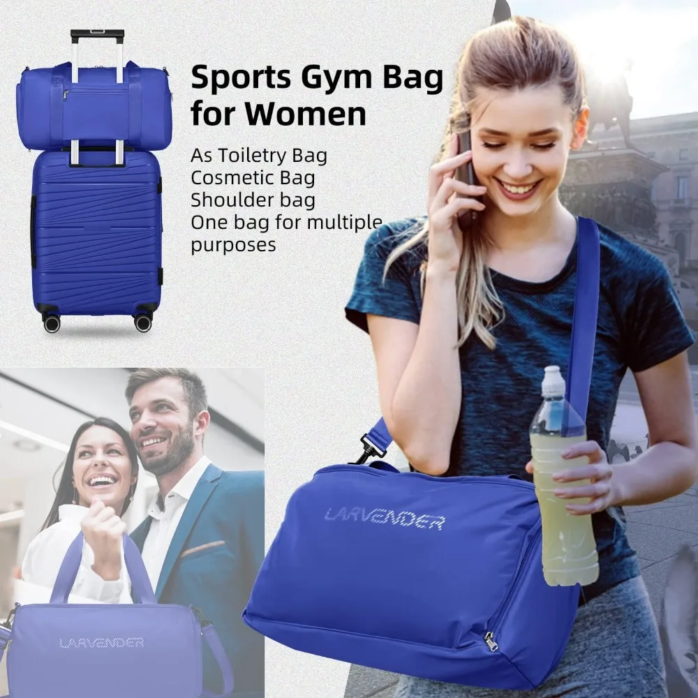 拡張可能な2ピースの荷物セット（24インチのスーツケースとダッフルバッグ付き）、女性用旅行スーツケース、クリアランスセール、軽量ポリップ