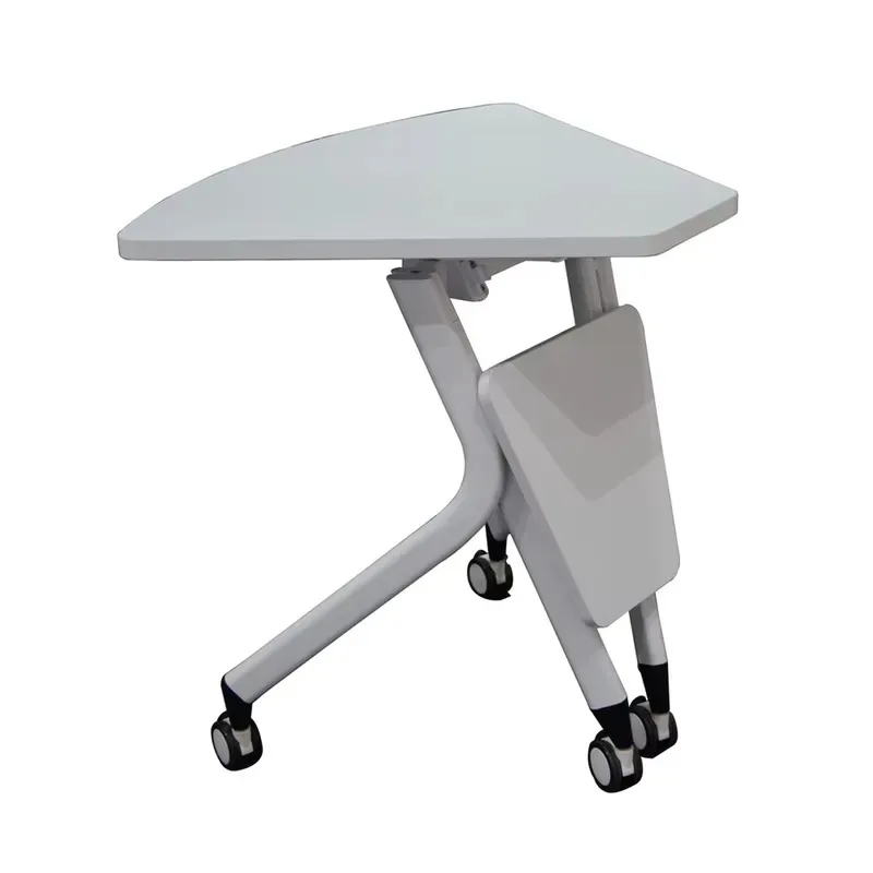 Modern Office Furniture Fan Flip Table Small Folding Metal Steel White ISO 9001