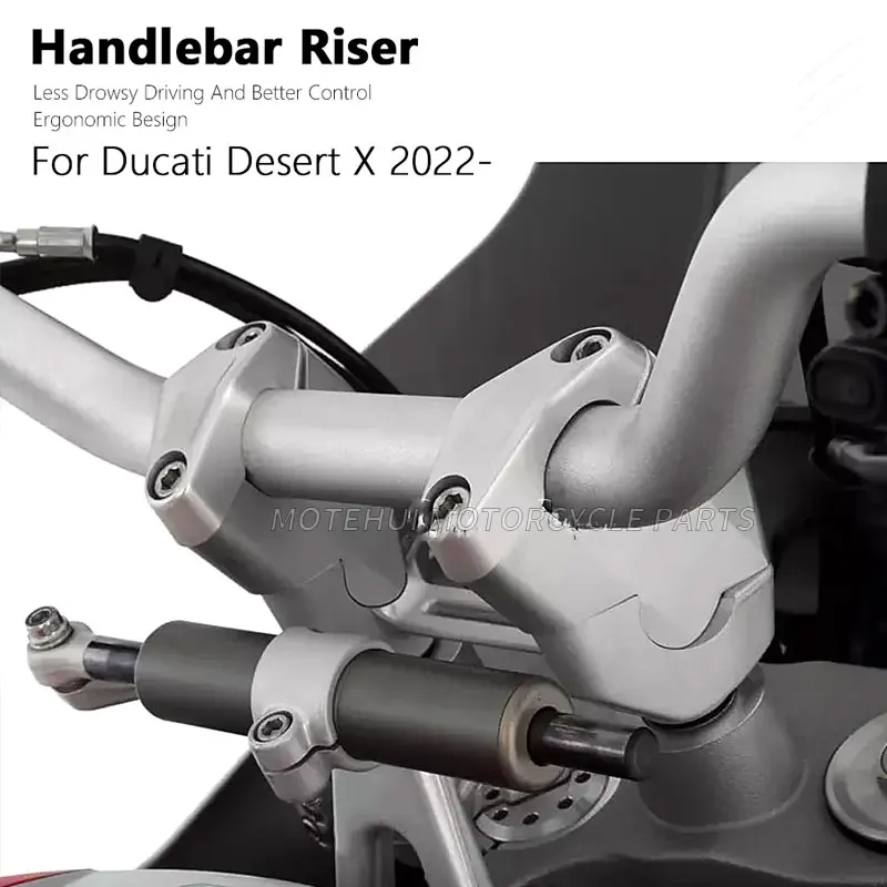 New For DUCATI DESERT X Desert X DesertX 2022 2023 Motorcycle Accessories Silver Handlebar Riser Up Bracket Mount Kit