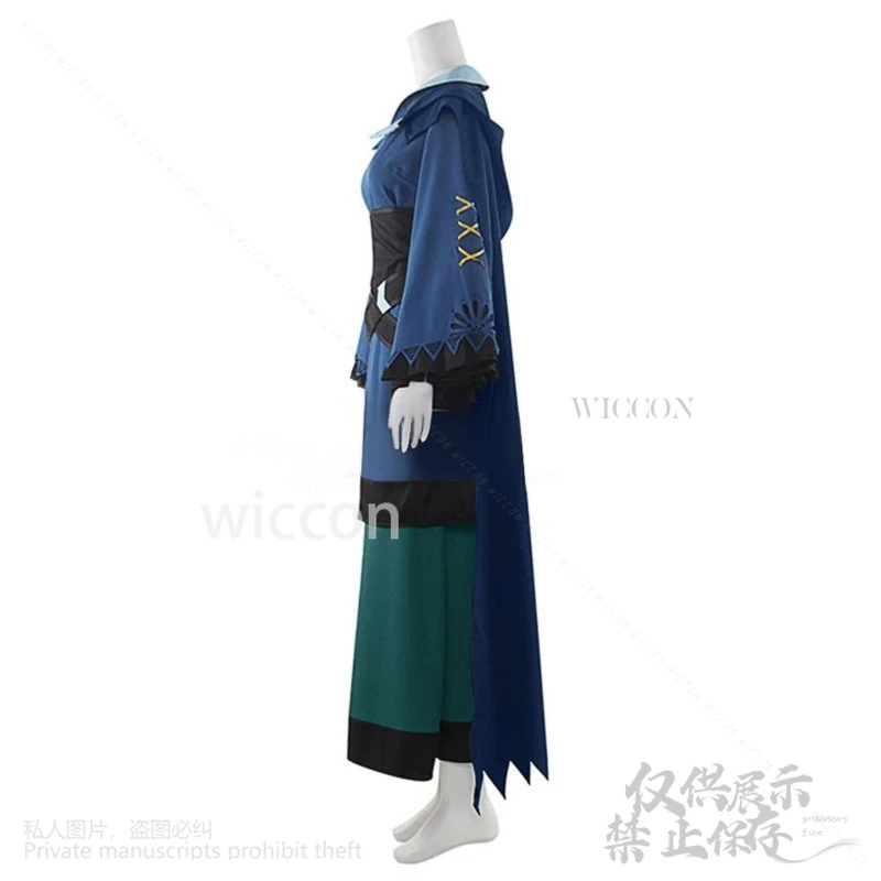 Disfraz de Anime RWBY Cos Maria Calavera, abrigo largo de bruja cazadora, capa, vestido azul oscuro, pelucas góticas Y2K, Jirai Kei, personalizado, nuevo