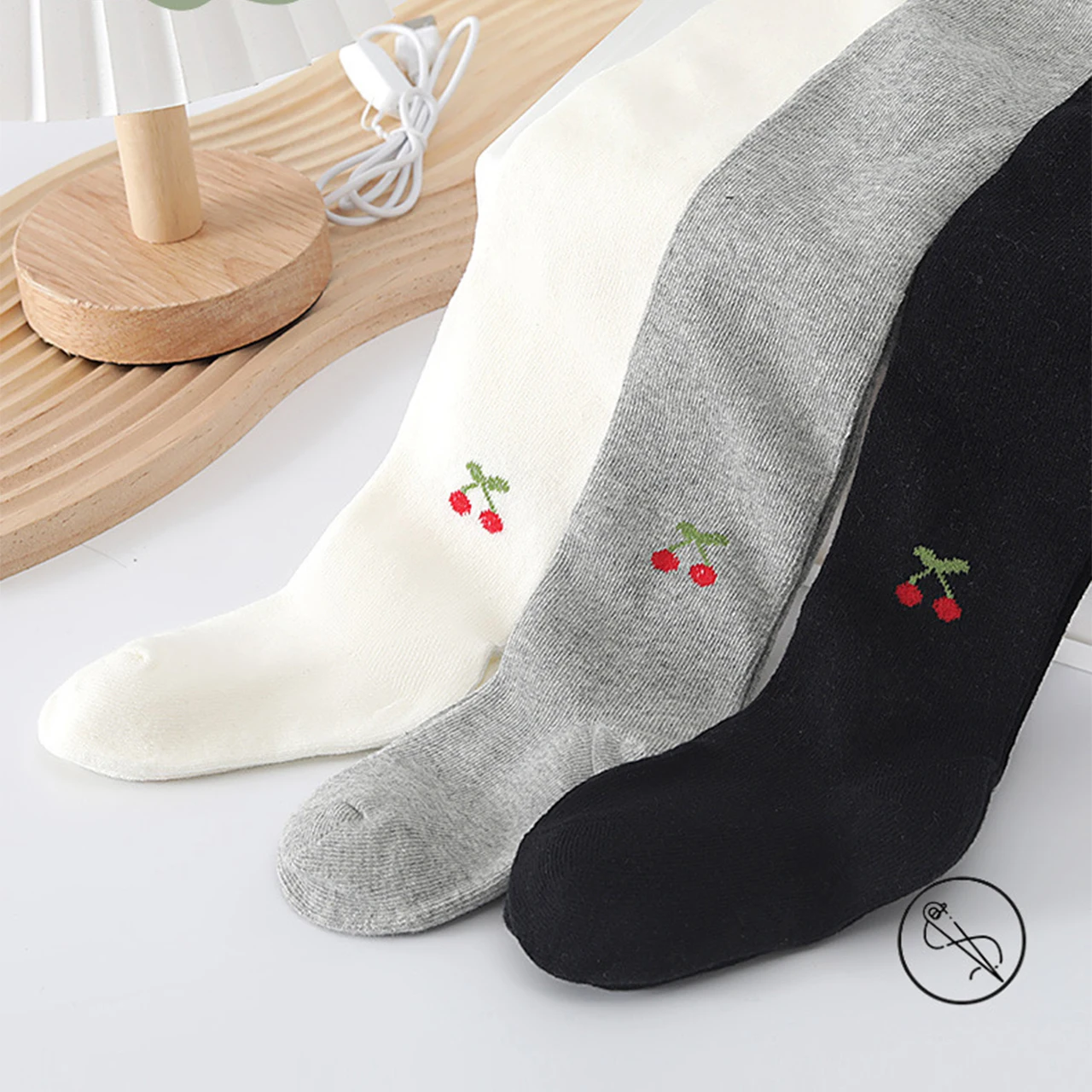 Cherry Baby Girls Pantyhose Spring Autumn Warm Leggings Stockings Soft Cotton Socks 0-1Year Kids One-piece Pants Toddler Tights