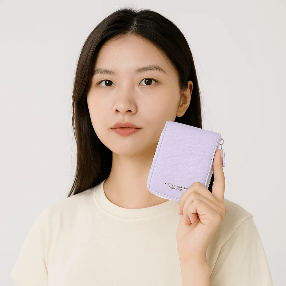 

Casual Ultra Thin Women Short Wallet Short Clutch Zipper PU Leather Card Holder Multi-function Coin Purse Outdoor