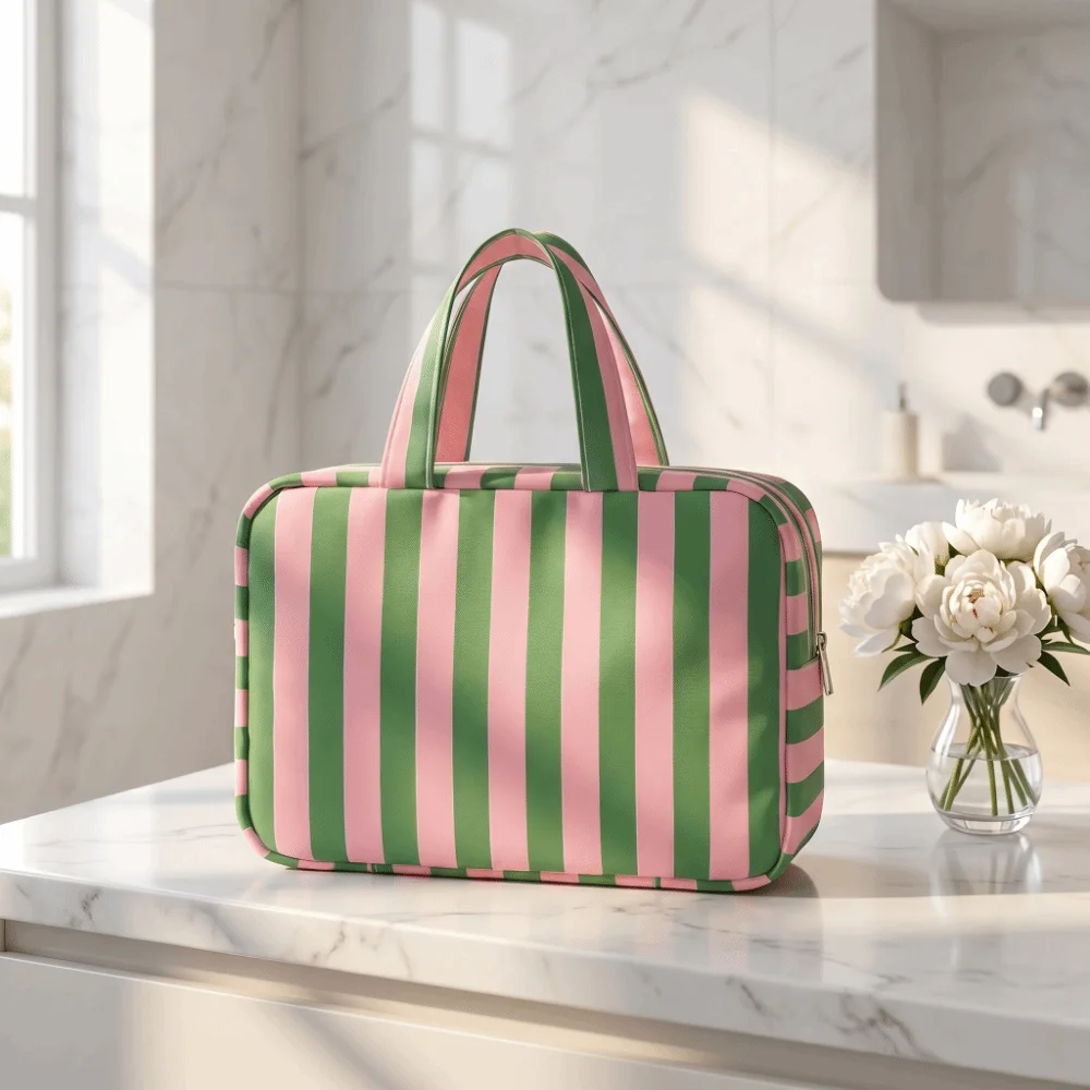 Bolsa  almacenamiento  viaje a rayas, a prueba  polvo,  gran capacidad, bolso  viaje, organizador  4 capas, bolsa