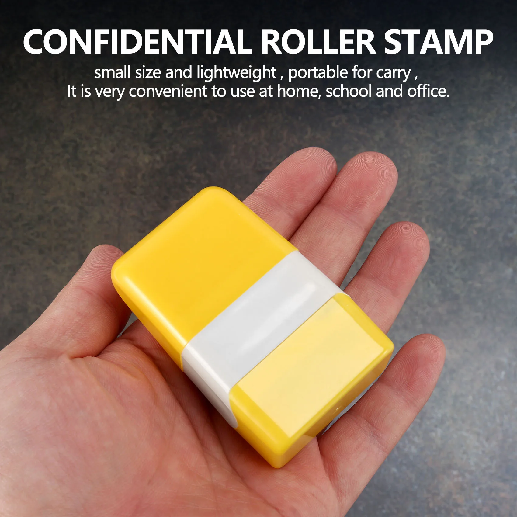 2 PCS Identity Theft Protection Stamp Confidential Roller Stamp Defender Security Stamp Hide ID Address Yellow & Blue