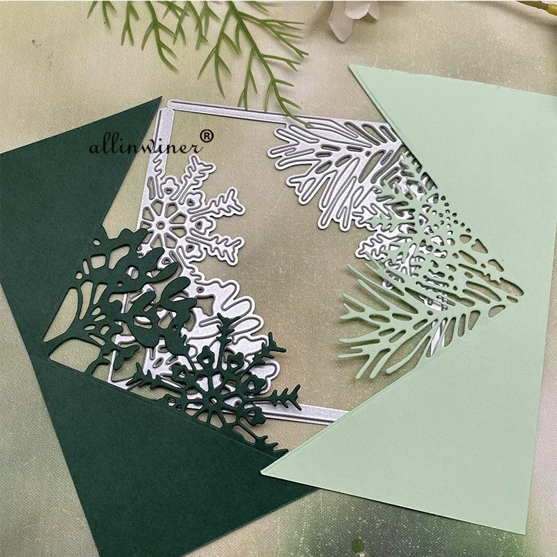 Schneeflockenblätter-Bordüre, Metall-Stanzschablonen für DIY-Scrapbooking, dekorative Prägung, Handarbeit, Stanzschablone