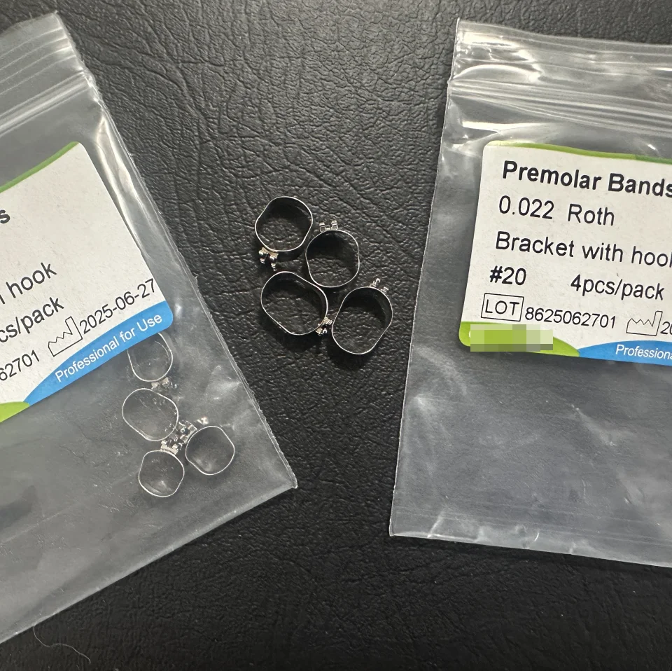

4Pcs/Pack Dental Orthodontic Premolar Bands 022 with Roth Bracket and Hook #10-#24