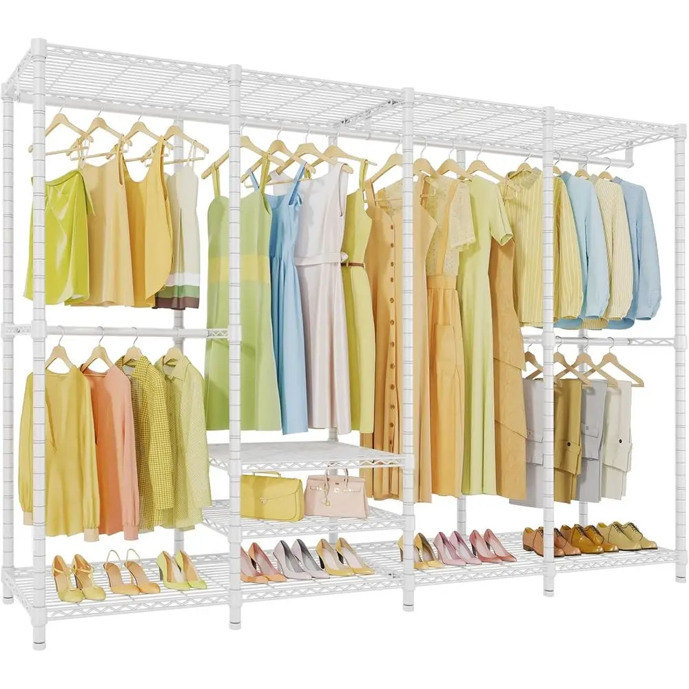 Heavy-Duty Extra Large Multi-Functional Closet Organizer Rack, White, Max Load 1300lbs