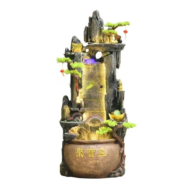 

53Chinese-style flowing water fountain ornament living room indoor landscape entrance circulating water opening and landing