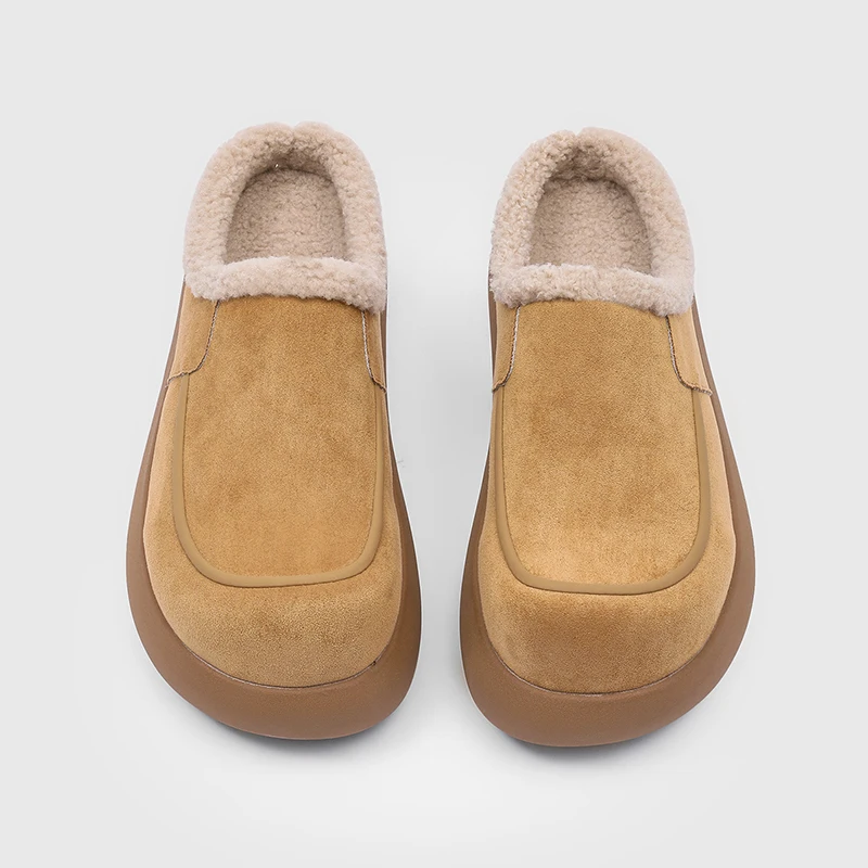 Maillard style M ü ller men semi slippers winter frosted warm thick sole non slip casual outdoor slippers