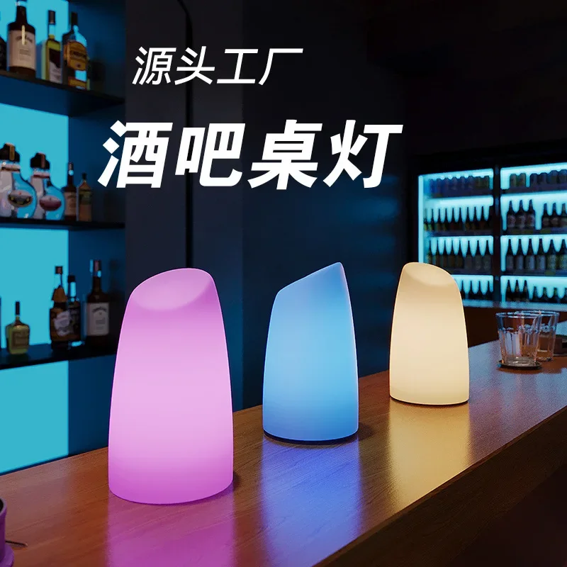 Bar Table Light LED Creative Oblique Opening Colorful Remote Control Clear Bar Atmosphere Light Anti drop Waterproof Table Light