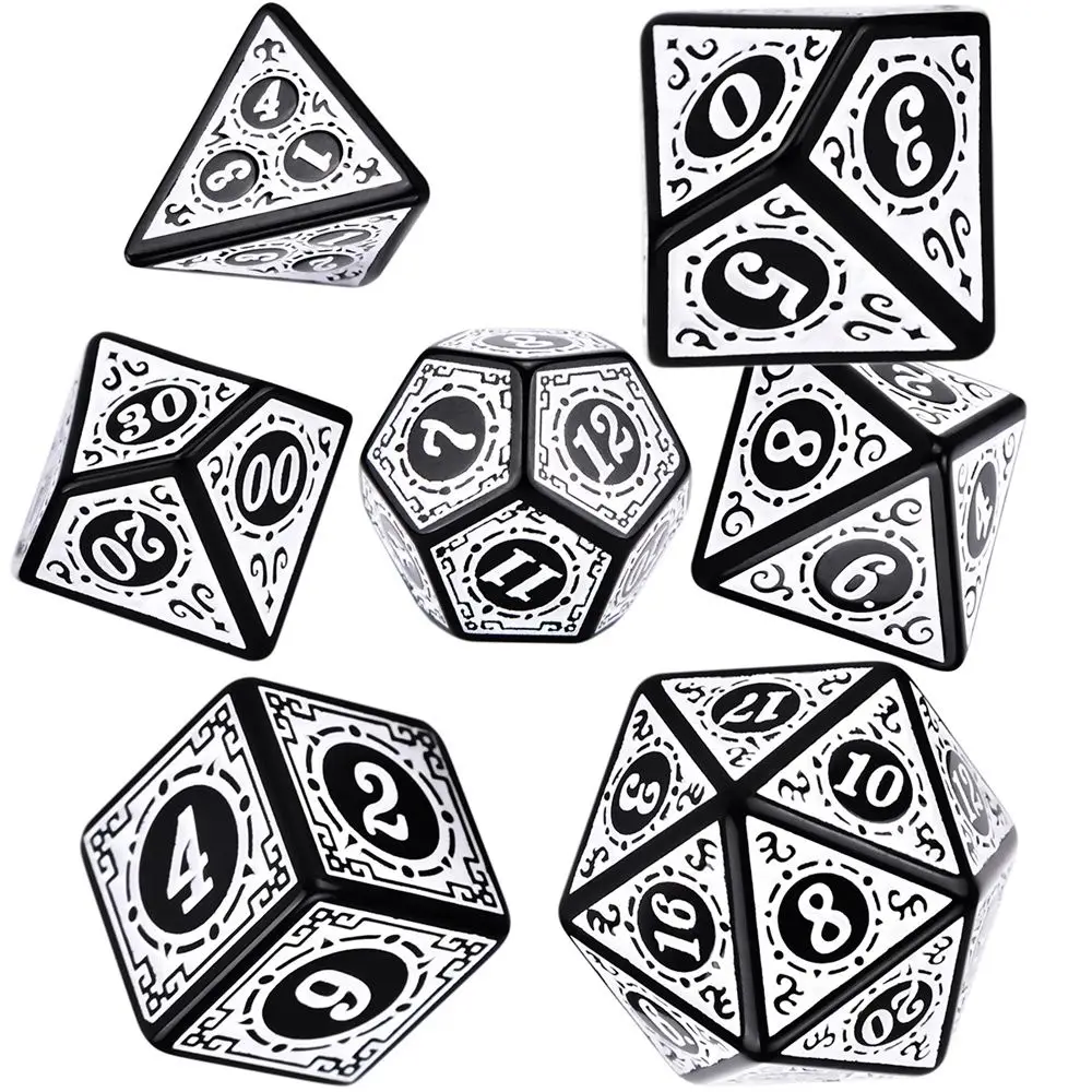 Jeu de dés multi-faces, pour TRaf DND polyèdres D4 D6 D8 D10 D12 D20, pour carte de société, accessoires de jeux de maths, 35 pièces