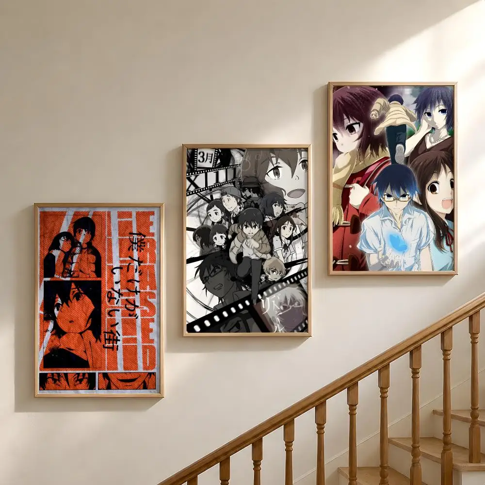 Anime ERASED Boku Dake Ga Inai Machi Poster Waterproof HD Modern Peel And Stick Wall Decor Bedroom Living Room Dorm Office