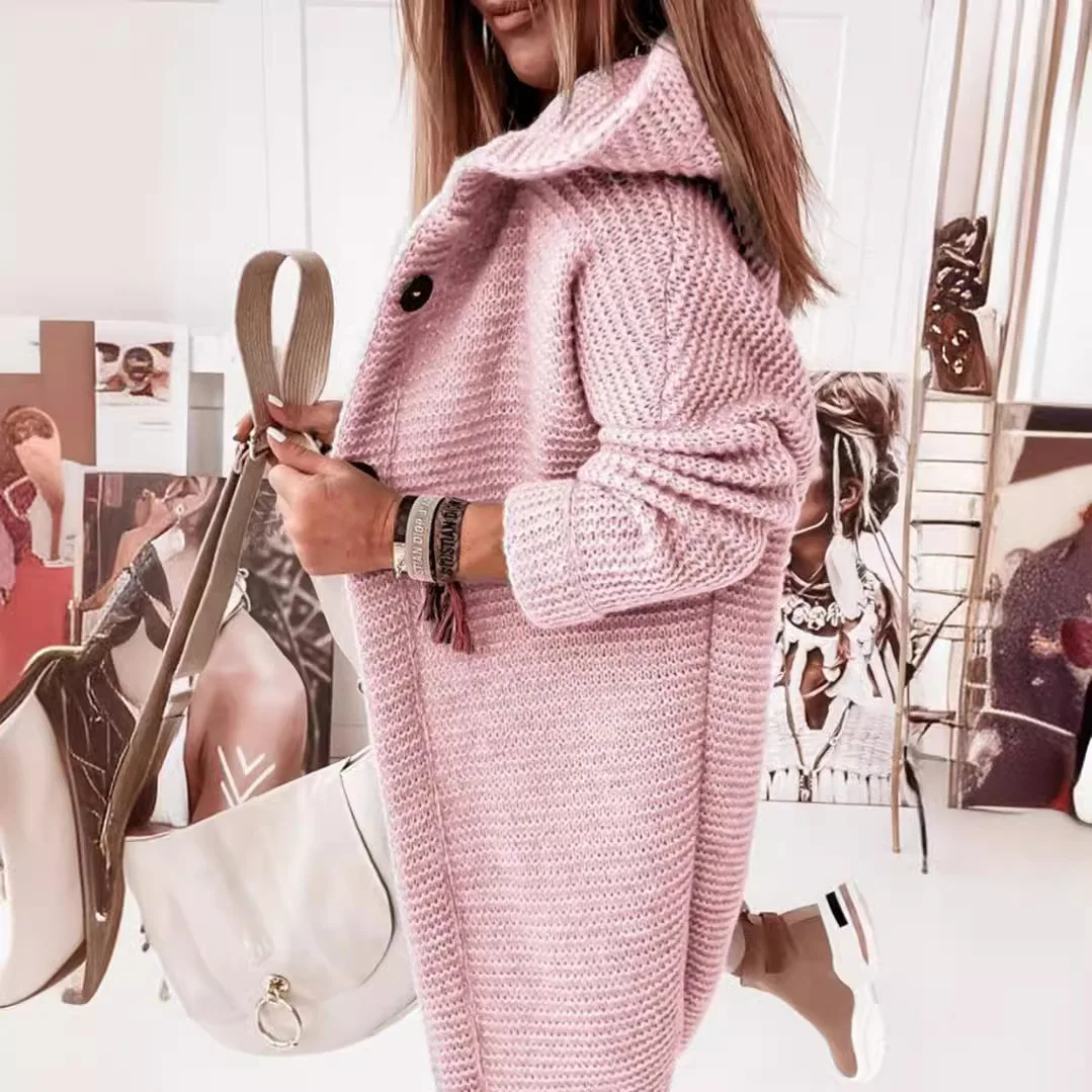 

2025 New Hooded Knitted Sweater Commuter Loose Women's Cardigan Sweater Knitted Sweater