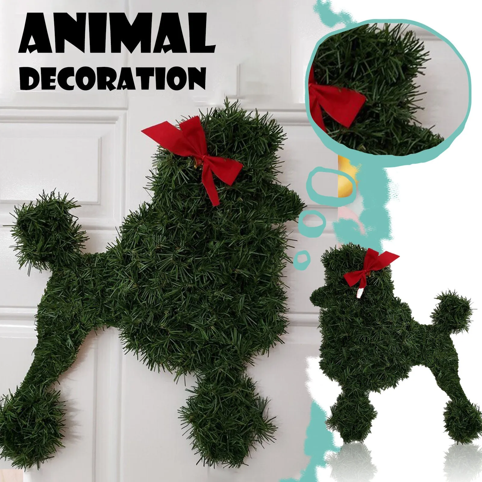 Sausage Dog Wreath Artificial Branches Green Leaves Garland For Front Door Seasonal Wreath Wall Door christmas decorations