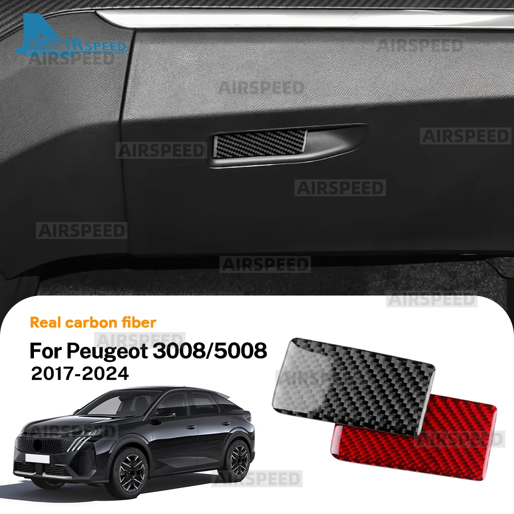

Real Soft Carbon Fiber Sticker For Peugeot 3008/5008 ICEV PHEV 2017 2018 2019 2020 2021 2022 2023 2024 Car Co-pilot Glove Box