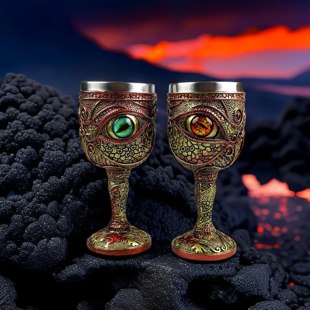 Dragon Eye Wine Glass Personalized European Medieval Mythology Dragon Statue Longyan Red Wine Glass Demon Eye