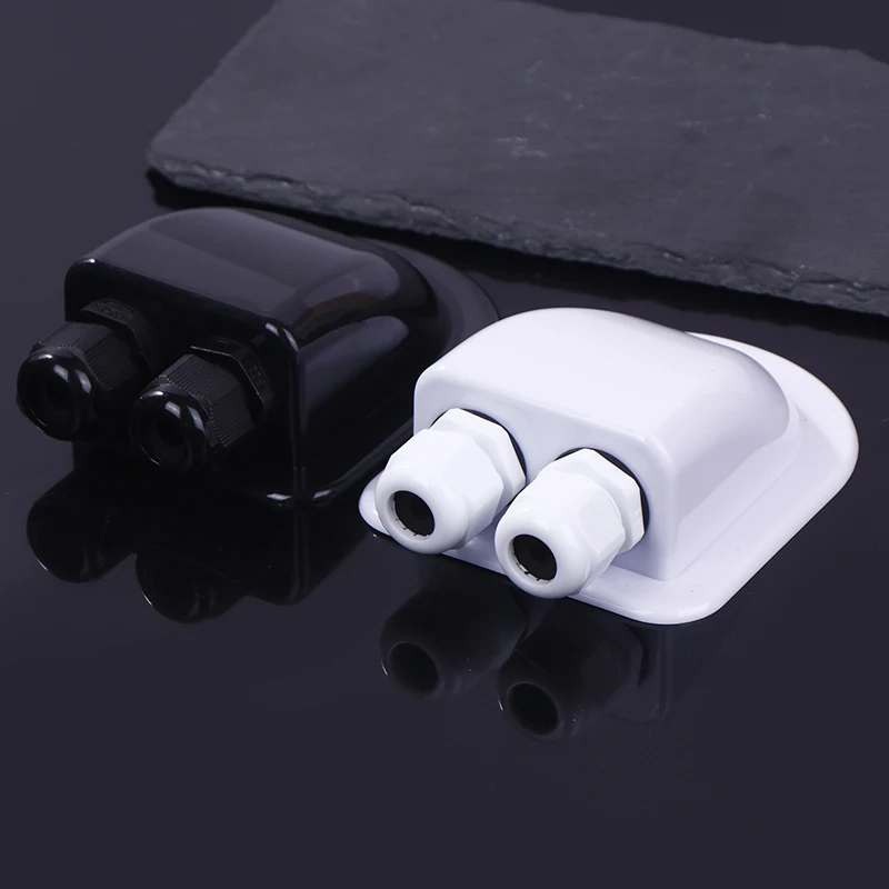 RV Caravan Roof Solar Junction Box Wire Entry Cable Storage Case Connector Holder Dual Hole Gland For Boat Marine Yacht Car