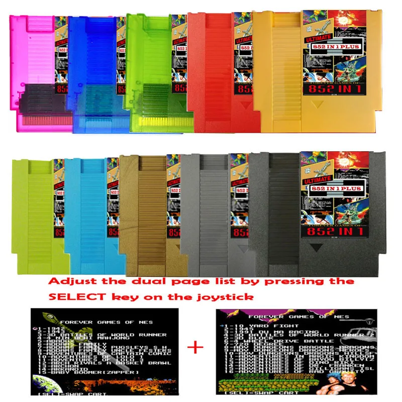 

Игровой картридж THE ULTIMATE OF NES 852 в 1 PLUS для консоли NES, флэш-чип 1024 Мбит в использовании